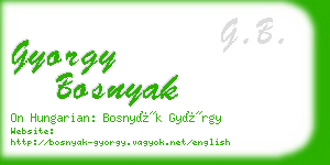 gyorgy bosnyak business card